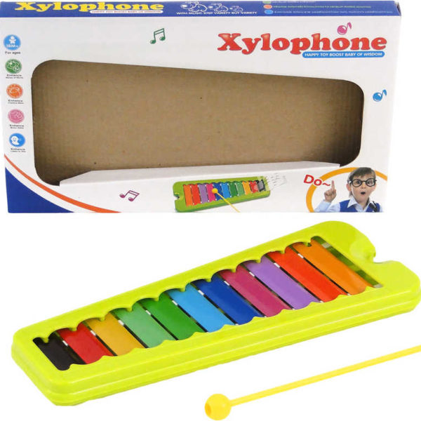 Dětský xylofon barevný 11 kláves s paličkou *HUDEBNÍ NÁSTROJE*
