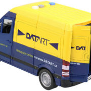 Auto dodávka 22cm Datart na setrvačník na baterie 1:16 Světlo Zvuk CZ kov