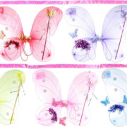 KARNEVAL Křídla třpytková motýlí s doplňky 5 barev *KARNEVALOVÝ DOPLNĚK*