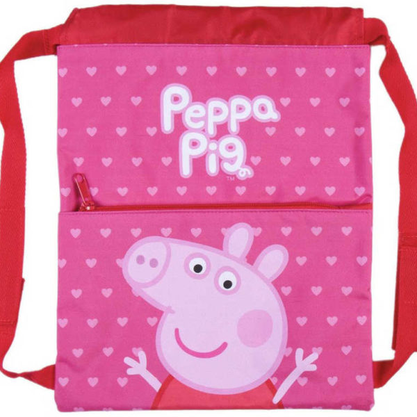 Sáček na přezůvky Peppa Pig sportovní stahovatelný vak na záda 27x33cm