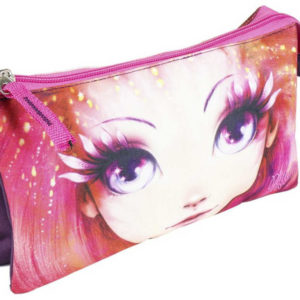 Školní holčičí penál Nebulous na zip 3 kapsičky 23x13cm