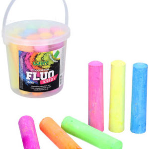 Křídy barevné chodníkové Fluo kulaté set 15ks v kyblíku