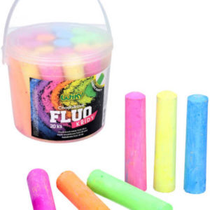 Křídy barevné chodníkové Fluo kulaté set 20ks v kyblíku