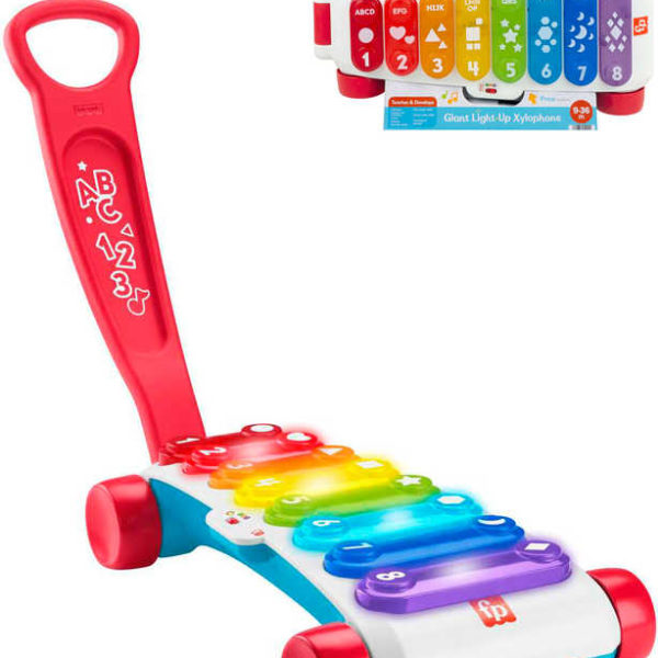 FISHER PRICE Baby xylofon obří tahací 2v1 na baterie Světlo Zvuk