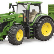 BRUDER 03155 Traktor John Deere 7R 350 set s čelním nakladačem a přívěsem