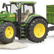 BRUDER 03155 Traktor John Deere 7R 350 set s čelním nakladačem a přívěsem