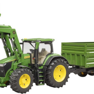 BRUDER 03155 Traktor John Deere 7R 350 set s čelním nakladačem a přívěsem