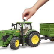 BRUDER 03155 Traktor John Deere 7R 350 set s čelním nakladačem a přívěsem