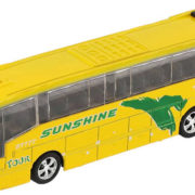 Autobus zájezdový kovový 16cm zpětný chod na baterie Světlo Zvuk 4 druhy