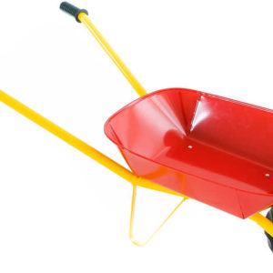 Kolečko červené 75x30x40cm dětská kovová zahradní kolečka v sáčku