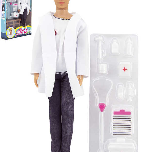 Panáček Abel doktor 30cm set panenka s lékařskými doplňky plast
