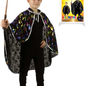 KARNEVAL Plášť čerodějnický černý lebky halloween *KOSTÝM* KARNEVAL Plášť čerodějnický černý lebky halloween *KOSTÝM*
