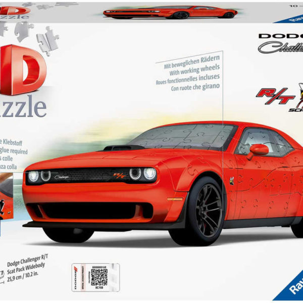 RAVENSBURGER Puzzle 3D Auto Dodge Challenger R/T Scat Pack Red 108 dílků