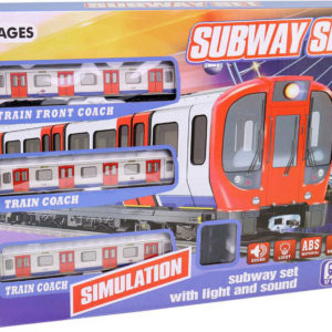 Vlaková souprava metro 3 vagóny s kolejemi na baterie 17ks Světlo Zvuk