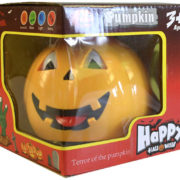 Dýně žlutá dekorace Halloween 13cm na baterie Světlo Zvuk plast