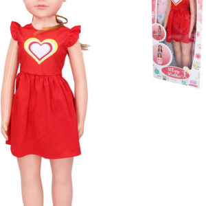 Panenka velká chodící 70cm chodička červené šaty v krabici