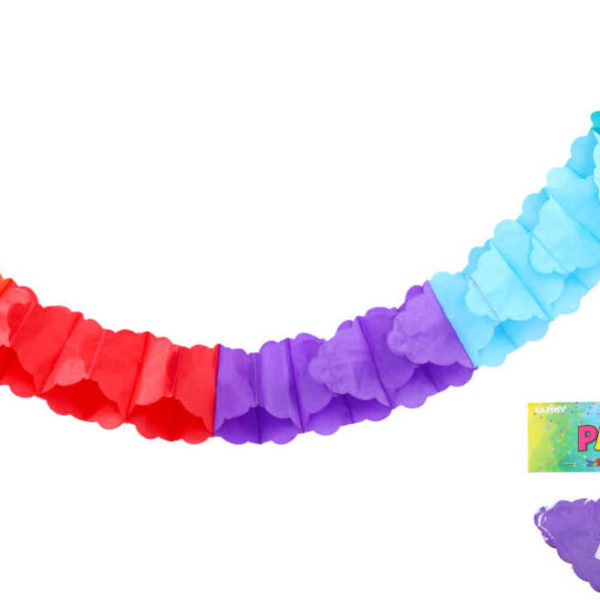 Girlanda barevná duhová závěs 3m papírová dekorace