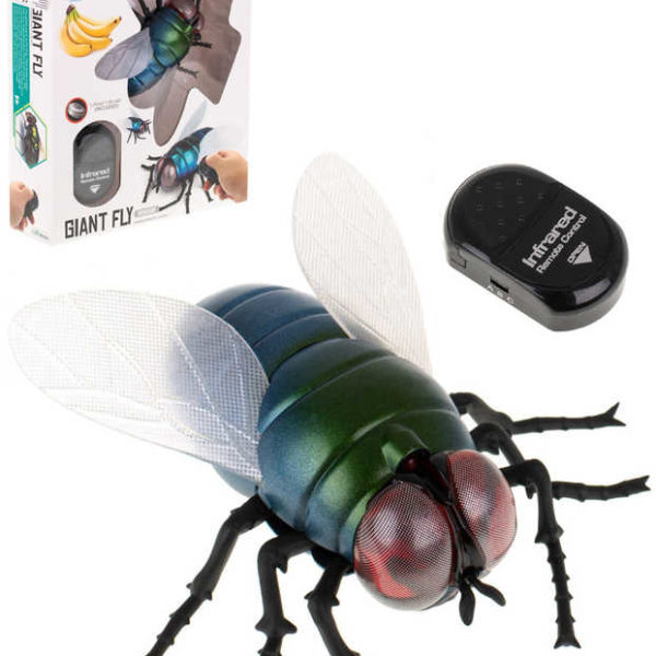 MAC TOYS RC Moucha 11cm na vysílačku lezoucí hmyz na baterie plast