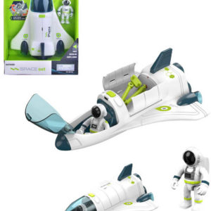 Raketa 25cm vesmírný raketoplán s figurkou astronauta na baterie Světlo Zvuk