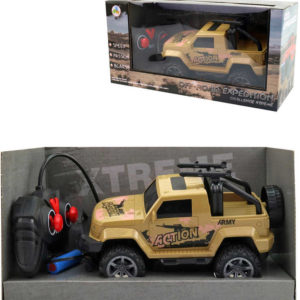 RC Auto Jeep vojenský na vysílačku 27MHz na baterie 2 barvy Světlo