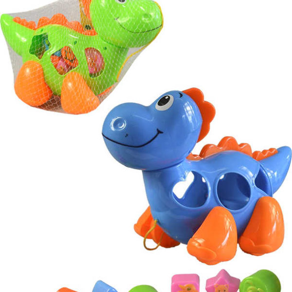 Dinosaurus baby vkládací set s 6 kostkami zvířátka 2 barvy plast