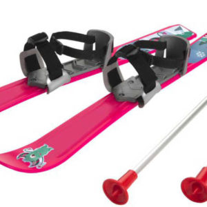 PLASTKON Lyže carvingové Baby Ski 70cm Růžové s vázáním a holemi