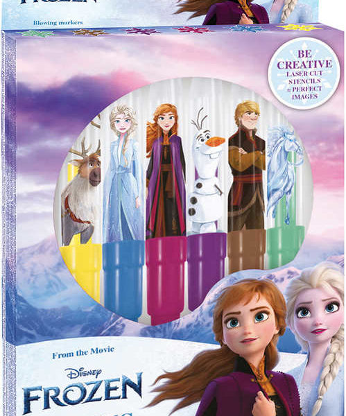 JIRI MODELS Fixy foukací 6ks Ledové Království (Frozen) set se 4 šablonami