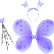 KARNEVAL Motýlí křídla s čelenkou a hůlkou fialová *KARNEVALOVÝ DOPLNĚK*