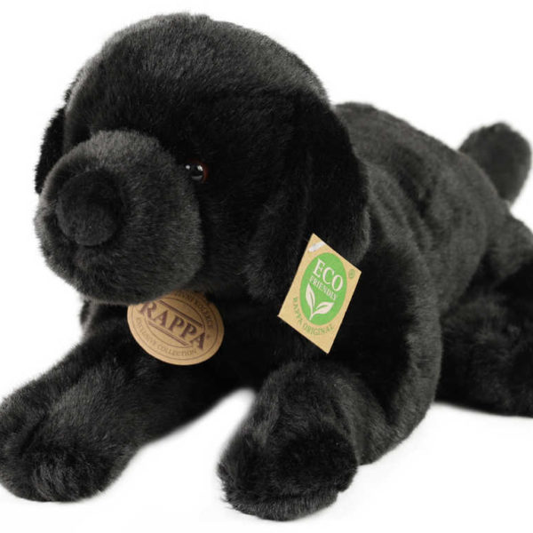 PLYŠ Pes Labrador 40cm černý ležící Eco-Friendly *PLYŠOVÉ HRAČKY*