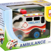 BINO DŘEVO Auto baby ambulance sanitka volný chod *DŘEVĚNÉ HRAČKY*