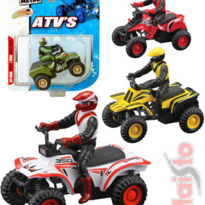 MAISTO Čtyřkolka model ATV´S 1:75 na zpětný nátah různé druhy na kartě kov