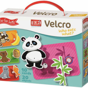 PEXI Velcro skládačky Kdo co jí? (Who eats it?) 20 dílků na suchý zip