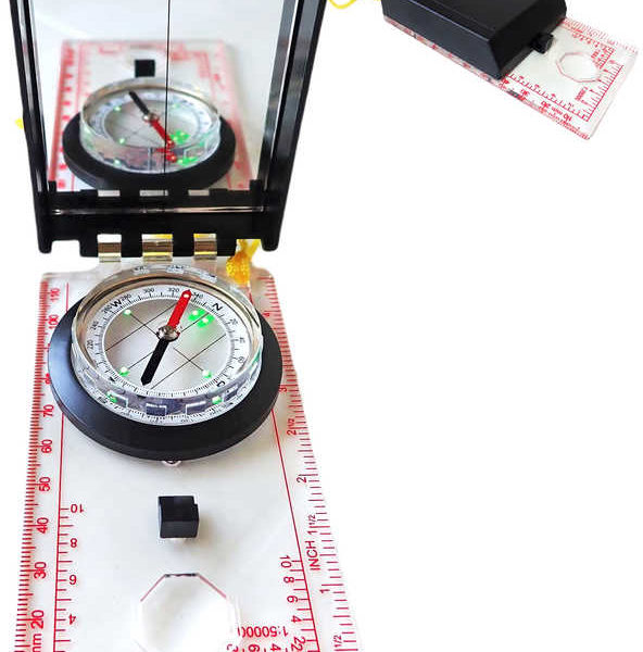 ACRA Buzola kompas s otevíracím krytem a zrcátkem 12x6cm