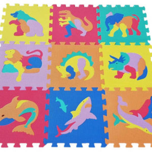 Měkké bloky Zvířátka 9ks pěnový koberec baby vkládací puzzle