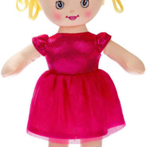 Panenka Viktorka baby soft textilní 32cm tmavě růžová na baterie CZ Světlo Zvuk