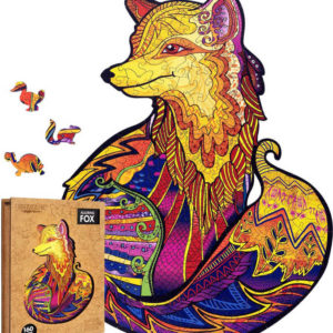 PUZZLER DŘEVO Tajemná liška 21x30cm dekorativní barevná skládačka 160 dílků