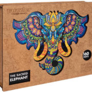 PUZZLER DŘEVO Posvátný slon 30x21cm dekorativní barevná skládačka 160 dílků