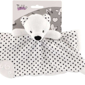 PLYŠ Medvídek dečka černobílá 25cm s kousátkem baby usínáček *PLYŠOVÉ HRAČKY*