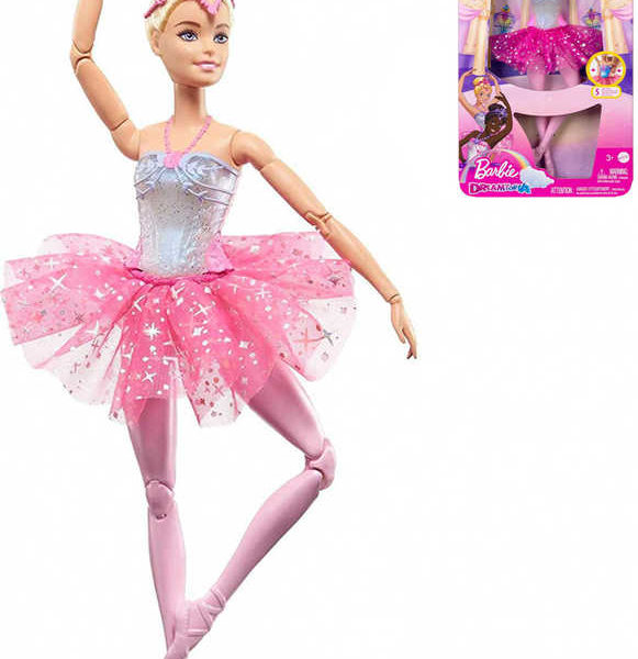 MATTEL BRB Barbie Panenka magická baletka růžová na baterie Světlo