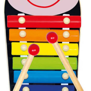 BINO Baby xylofon Opička 8 kláves 33cm duhový kov *HUDEBNÍ NÁSTROJE