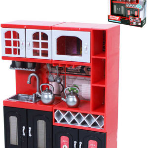 Kuchyňka mini s dřezem set s doplňky do domečku pro panenky plast