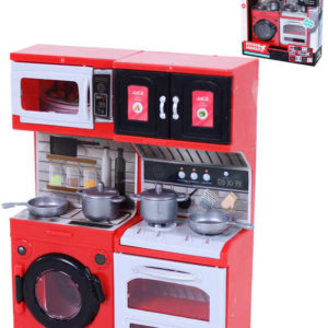 Kuchyňka mini s pračkou set s doplňky do domečku pro panenky plast