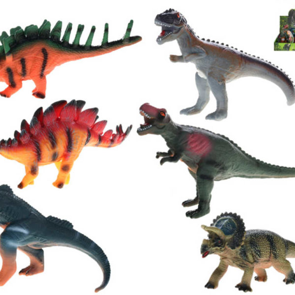 Dinosaurus 23-25cm pravěký ještěr na baterie Zvuk 6 druhů plast