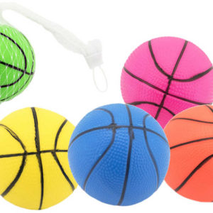 Míček basketbal guma 8,5cm balonek v síťce 5 barev