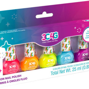 MAKE IT REAL Dětské laky na nehty neonové set 5 barev 40ml v krabici