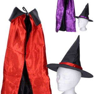 KARNEVAL Klobouk čarodějnický set s pláštěm 2 barvy *KARNEVALOVÝ DOPLNĚK*
