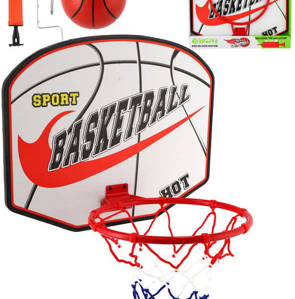 Koš basketbalový trikolora set s míčem a pumpičkou na košíkovou