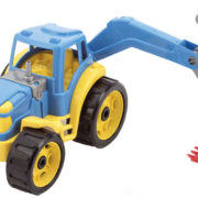 Traktor se lžící barevný bagr 24cm plast 2 barvy v síťce