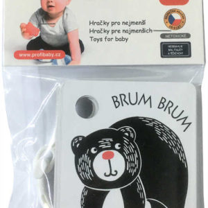 PROFIBABY Kartičky kontrastní černobílé s barevným prvkem 9ks zvířátka pro miminko