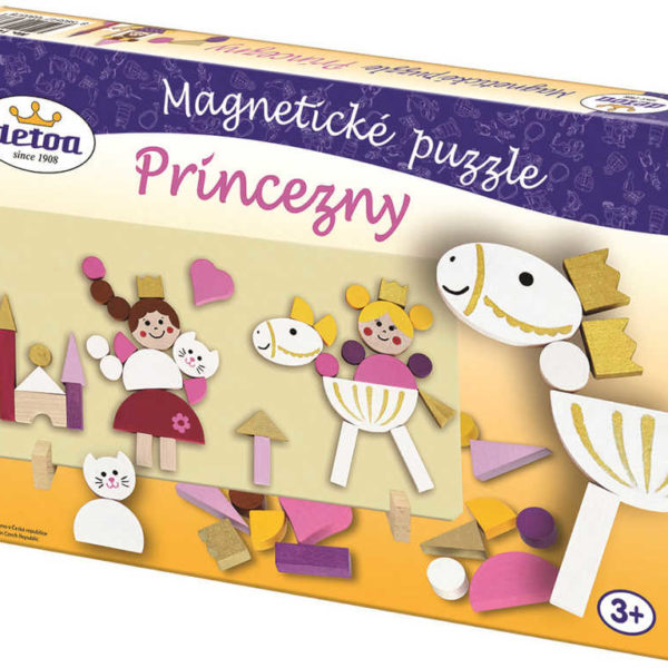 DETOA Puzzle magnetické Princezny v krabici *DŘEVĚNÉ HRAČKY*